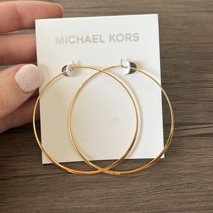 Michael Kors skinny gold hoops